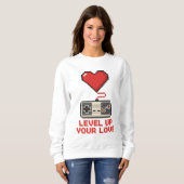 Verhoog Je Liefde, Retro Pixel Gaming Design Trui (Voorkant volledig)