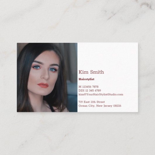 Verhoog je stijl een rokerige Topaz Haarstylist Visitekaartje (Achterkant)