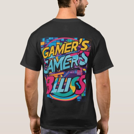 Verhoog je stijl met "Gamer's Bliss" (Zazzle) T-shirt (Achterkant)