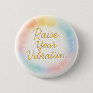Verhoog Je Trilling Regenboog Waterverf Energie Ronde Button 5,7 Cm