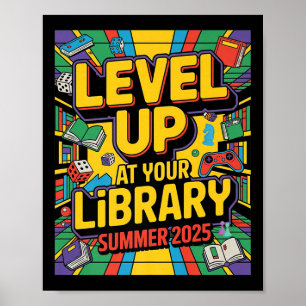Verhoog je vaardigheden bij de bibliotheek Summer Poster