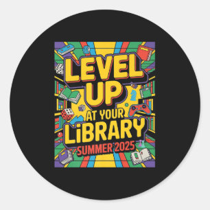 Verhoog je vaardigheden bij de bibliotheek Summer Ronde Sticker