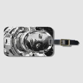 Verhoog je verbeelding: opvallende meisje astronau bagagelabel (Voorkant (horizontaal))