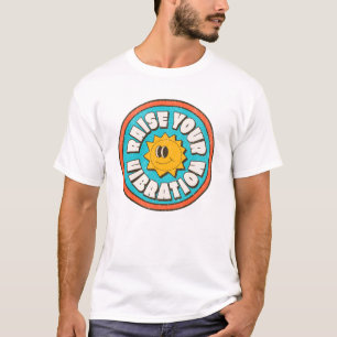 Verhoog je vibratie glimlachend zonneschijn positi t-shirt