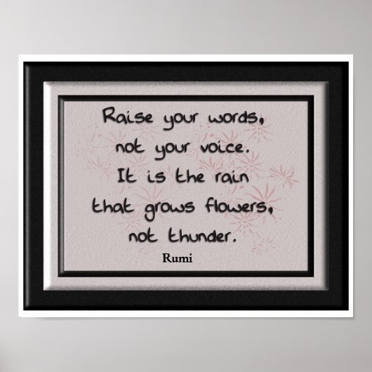 Verhoog je woorden - Rumi quote -art print (Voorkant)