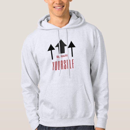 Verhoog jezelf hoodie met opwaartse pijlen (Voorkant)
