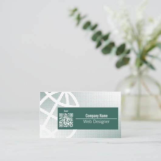 Verhoog uw digitale merk: groene webdesigner visitekaartje (Staand voorkant)