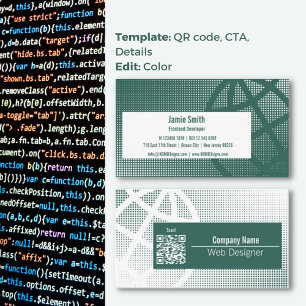 Verhoog uw digitale merk: groene webdesigner visitekaartje