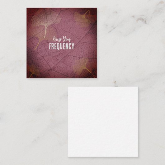 Verhoog uw frequentieruimte op Ginkgo Leaves Vierkante Visitekaartje (Voorkant / Achterkant)