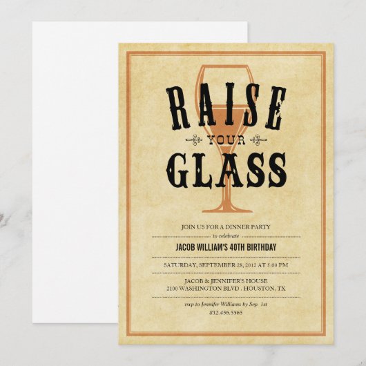 verhoog uw glazen feestdagen kaart (Voorkant / Achterkant)