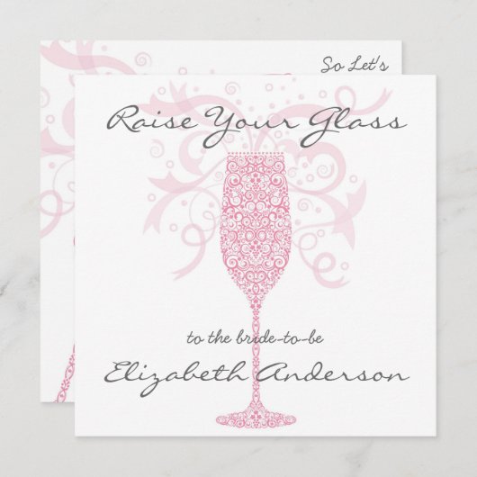 Verhoog uw glazen uitnodiging (Voorkant / Achterkant)