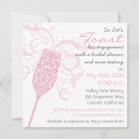 Verhoog uw glazen uitnodiging (Achterkant)