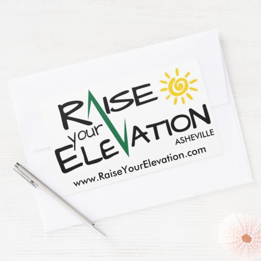 Verhoog uw hoogte Asheville rechthoek Sticker (Envelop)