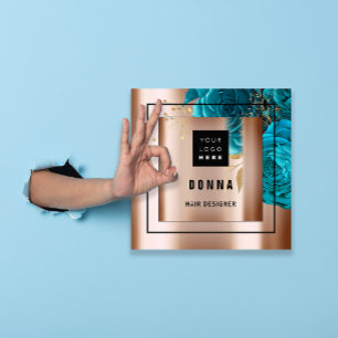 Verhoog uw merk met aangepaste Logo QR Code Roos Vierkante Visitekaartje