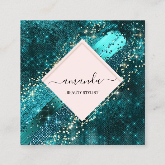 Verhoog uw merk met professioneel ingelijst goud vierkante visitekaartje (Voorkant)