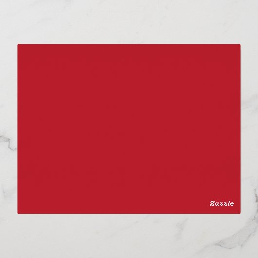 Verhoog uw ontwerp met een rode achtergrond en wit folie feestdagen briefkaart (Achterkant)