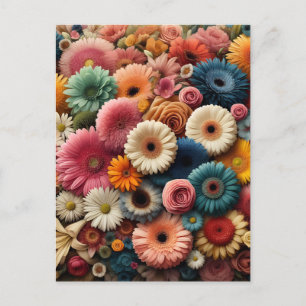 Verhoog uw ruimte Kleurrijke Gerbera Daisy Floral Briefkaart