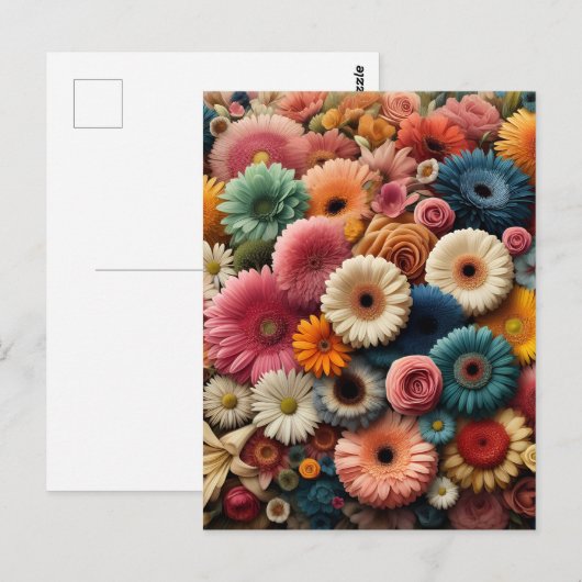 Verhoog uw ruimte Kleurrijke Gerbera Daisy Floral Briefkaart (Voorkant / Achterkant)