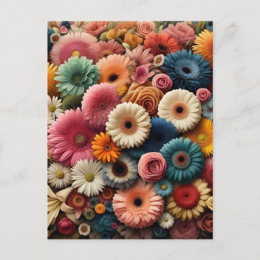 Verhoog uw ruimte Kleurrijke Gerbera Daisy Floral Briefkaart (Voorkant)