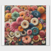 Verhoog uw ruimte Kleurrijke Gerbera Daisy Floral Cadeaupapier (Vlak)