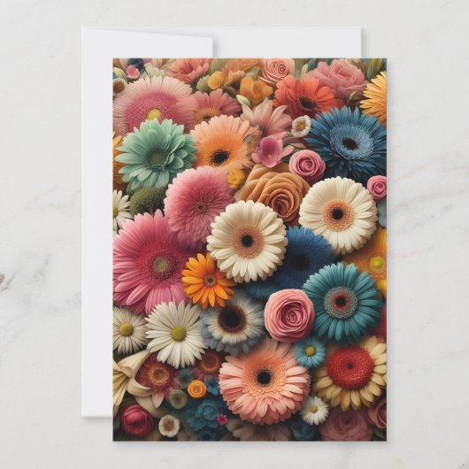 Verhoog uw ruimte Kleurrijke Gerbera Daisy Floral Kaart (Voorkant)