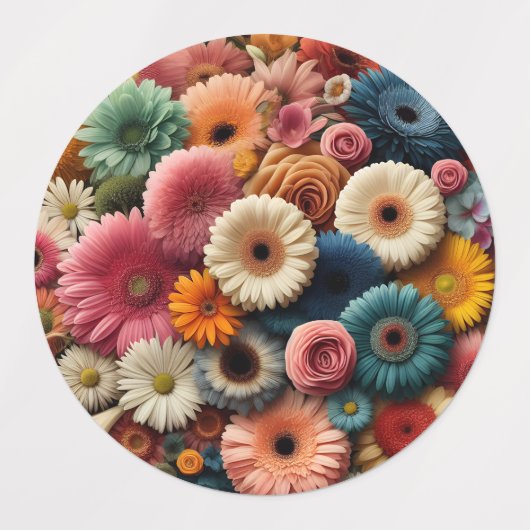 Verhoog uw ruimte Kleurrijke Gerbera Daisy Floral Labels (Design 3)