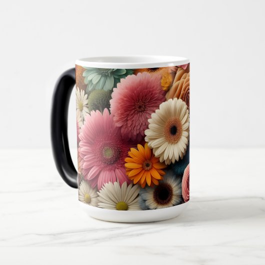 Verhoog uw ruimte Kleurrijke Gerbera Daisy Floral Magische Mok (Voorkant links)