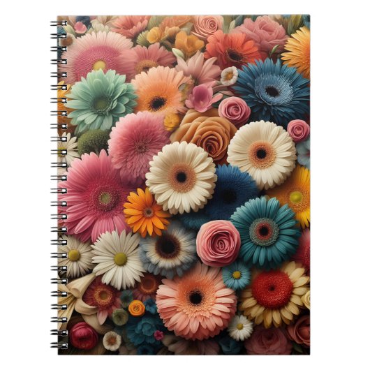 Verhoog uw ruimte Kleurrijke Gerbera Daisy Floral Notitieboek (Voorkant)