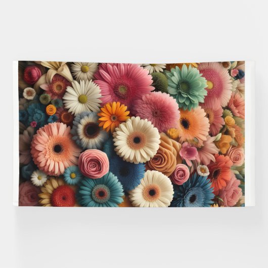 Verhoog uw ruimte Kleurrijke Gerbera Daisy Floral Spandoek (Horizontaal)