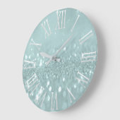 Verhoog uw ruimte met de Blauwgroen Glitter Grey M Grote Klok (Hoek)