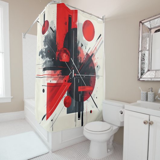 Verhoog uw ruimte met dynamische Abstracte kunst Douchegordijn (In situ)