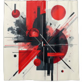 Verhoog uw ruimte met dynamische Abstracte kunst Douchegordijn (Voorkant)