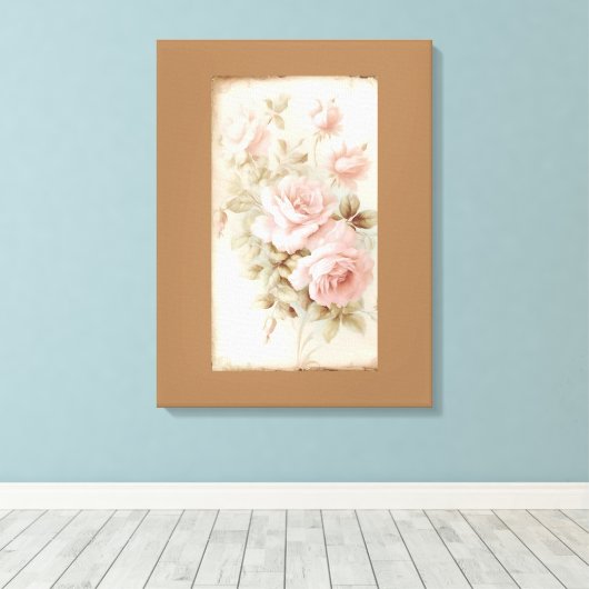 Verhoog uw ruimte met een dromerige Rozen Waterver Canvas Afdruk (Insitu (Houten vloer))