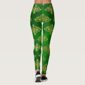 Verhoog uw stijl met glinsterende gouden & groene  leggings (Achterkant)