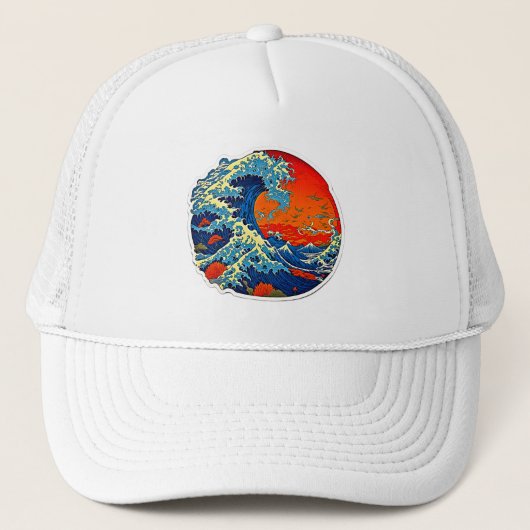 Verhoog uw stijl: Nami de grote golfkunstwerk Trucker Pet (Voorkant)