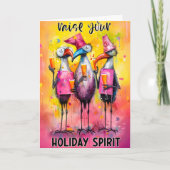 Verhoog uw vakantie geest Grappige Kerstmis Groet Kaart (Voorkant)