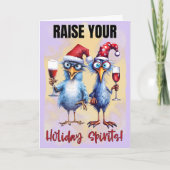 Verhoog uw vakantie geest Grappige Kerstmis Groet Kaart (Voorkant)