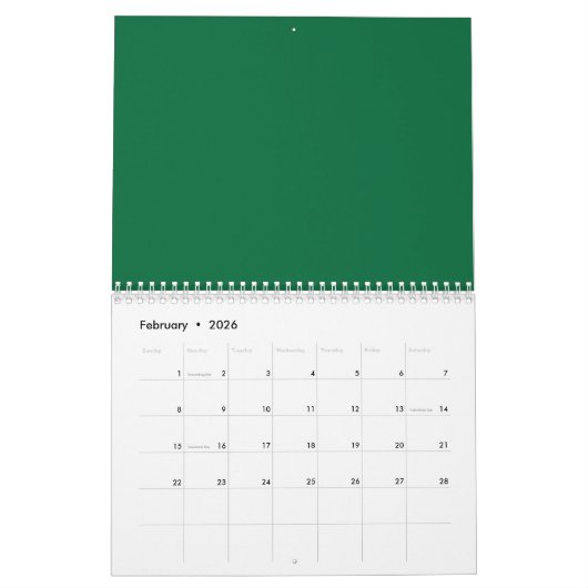Verhoog uw webdesign met een groene achtergrond kalender (Feb 2026)