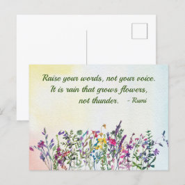 Verhoog uw woorden de Wildbloemen van de Waterverf Briefkaart