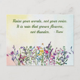 Verhoog uw woorden de Wildbloemen van de Waterverf Briefkaart