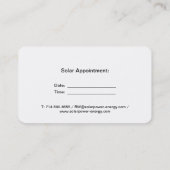 Verhoog uw zonne-energiebedrijf met aangepast ontw visitekaartje (Achterkant)