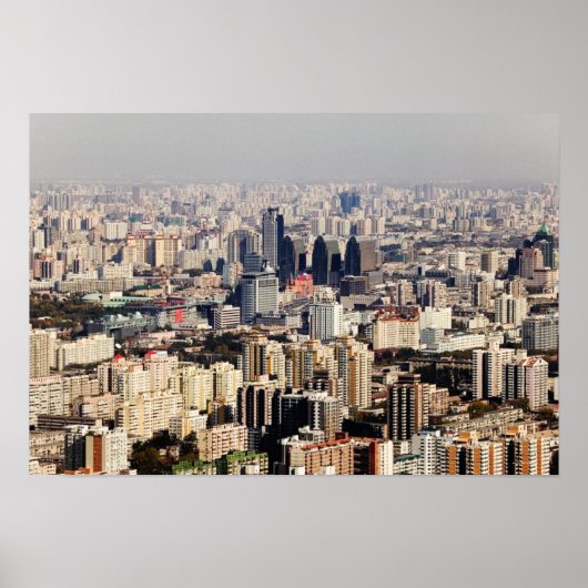 Verhoogd Cityscape in Beijing Poster (Voorkant)