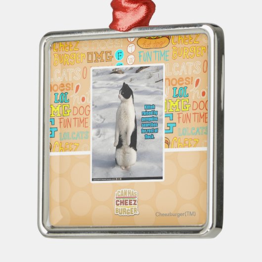 Verhoogd door pinguïns metalen ornament (Links)