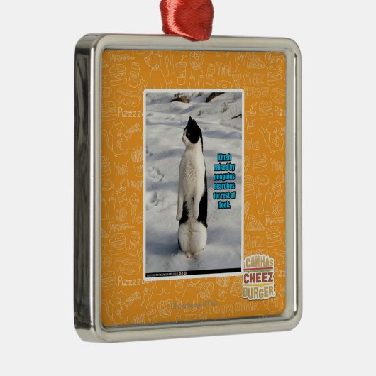 Verhoogd door pinguïns metalen ornament (Rechts)