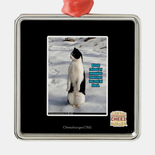 Verhoogd door pinguïns metalen ornament (Voorkant)