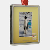 Verhoogd door pinguïns metalen ornament (Rechts)