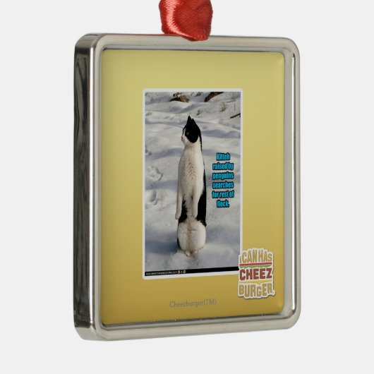 Verhoogd door pinguïns metalen ornament (Rechts)