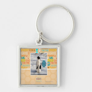 Verhoogd door pinguïns sleutelhanger