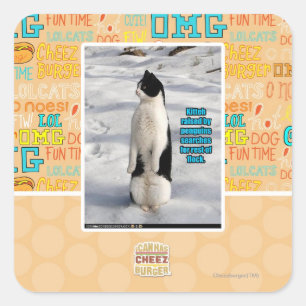 Verhoogd door pinguïns vierkante sticker