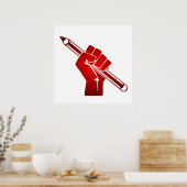 Verhoogd eerste houdpotlood poster (Keuken)